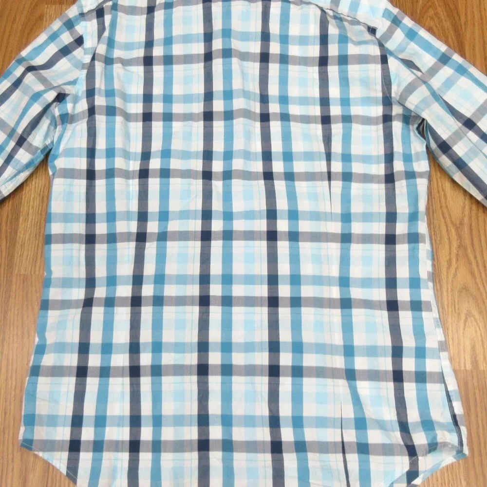 BANANA REPUBLIC SLIM FIT 100% COTTON SHIRT CHECK PLAID MEDIUM, M